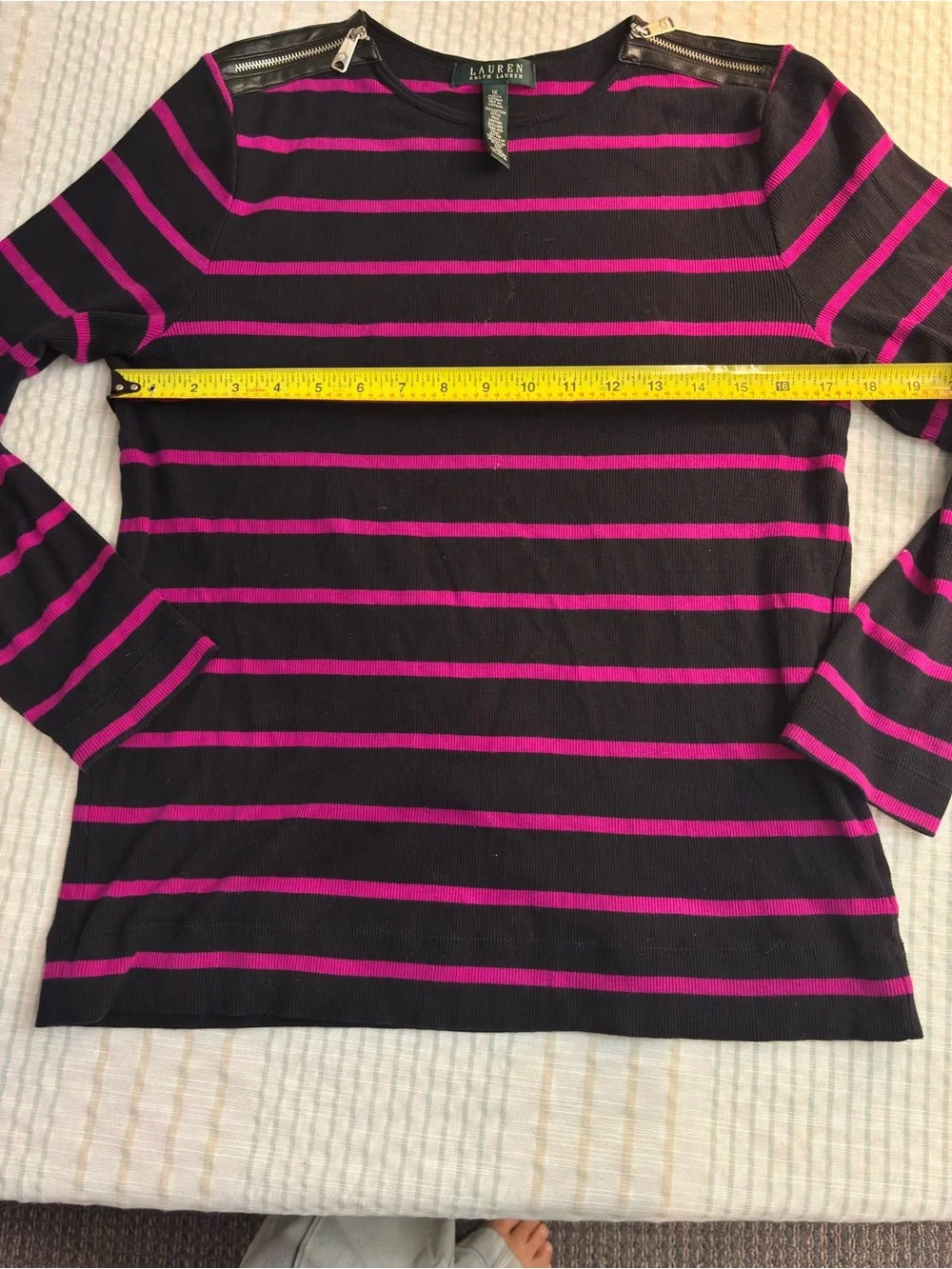 Lauren Ralph Lauren women’s Deep purple & Pink Striped Long-Sleeve Top